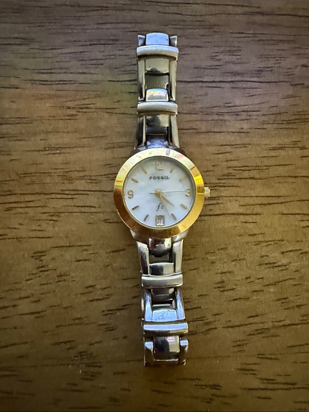 Fossil Two-Tone Silver and Gold Ladies Bracelet Watch